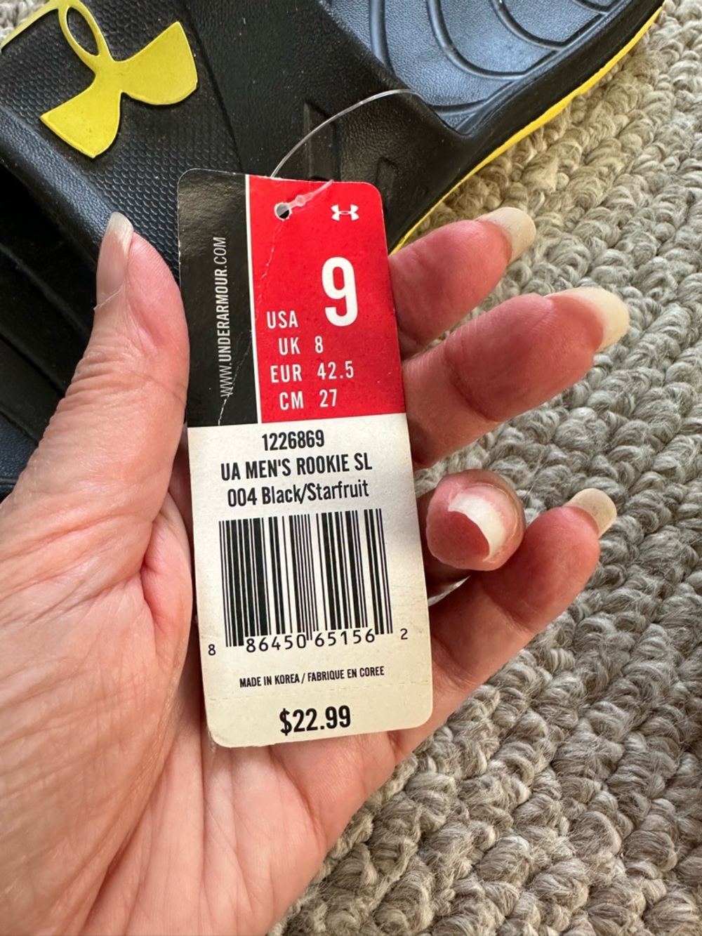 NWT Mens Under Armour Rookie Slides - Picture 5 of 12